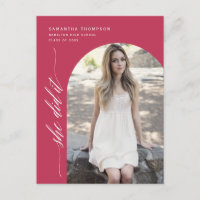 Viva Magenta ze deed het Afstuderen Arch Foto Post