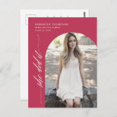 Viva Magenta ze deed het Afstuderen Arch Foto Post Briefkaart (Voorkant / Achterkant)