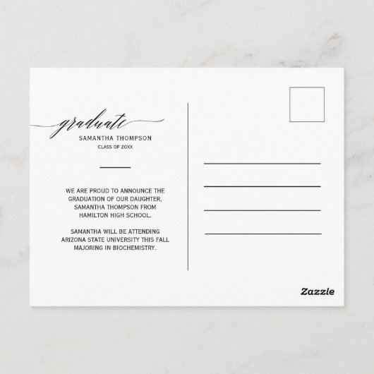 Viva Magenta ze deed het Afstuderen Arch Foto Post Briefkaart (Achterkant)