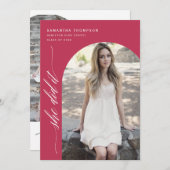 Viva Magenta ze deed het Afstuderen Foto Invi Kaart (Voorkant / Achterkant)