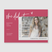 Viva Magenta ze deed het Afstuderen Foto Magnet (Voorkant)