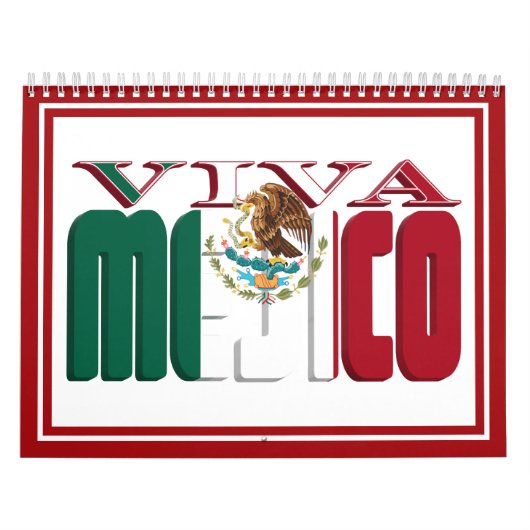 VIVA MEJICO Mexicaanse vlaggentekst Kalender (Hoes)