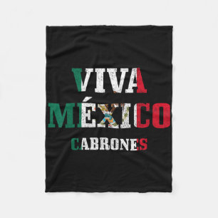 Viva Mexico Cabrones Funny Cinco De Mayo Mexican F Fleece Deken