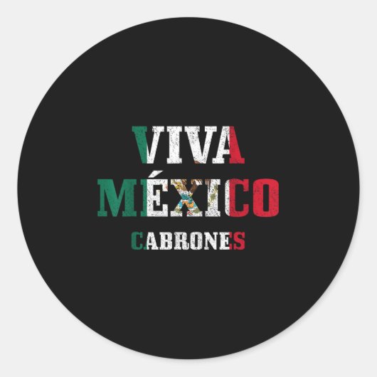Viva Mexico Cabrones Funny Cinco De Mayo Mexican F Ronde Sticker (Voorkant)