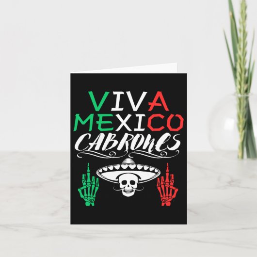 Viva Mexico Cabrones Onafhankelijkheidsdag Mexicaa Kaart (Voorkant)