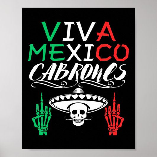 Viva Mexico Cabrones Onafhankelijkheidsdag Mexicaa Poster (Voorkant)