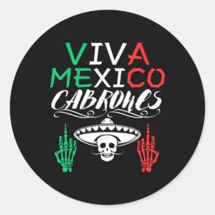 Viva Mexico Cabrones Onafhankelijkheidsdag Mexicaa Ronde Sticker