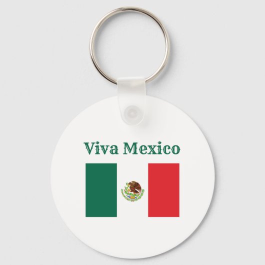 Viva Mexico Flag Sleutelhanger (Voorkant)