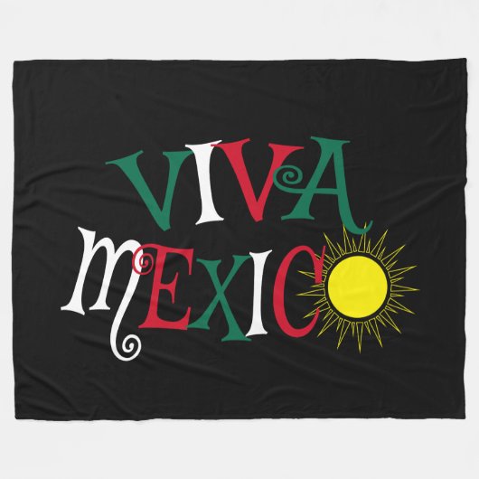 Viva Mexico Fleece Deken (Voorkant (Horizontaal))