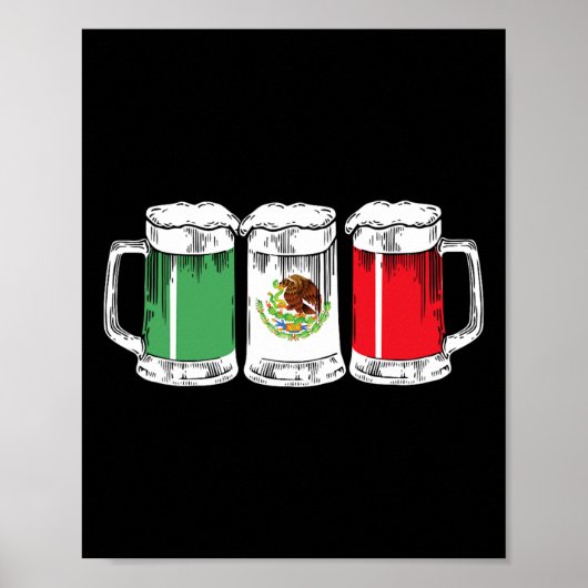 Viva Mexico Funny Beer Mexican Flag Cinco De Mayo Poster (Voorkant)