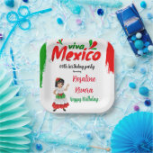 Viva Mexico Girl 200e verjaardag Papieren Bordje (Feest)