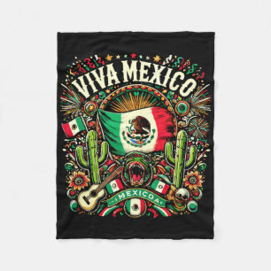 Viva Mexico Independence Day Mexicaanse vlag Mexic Fleece Deken