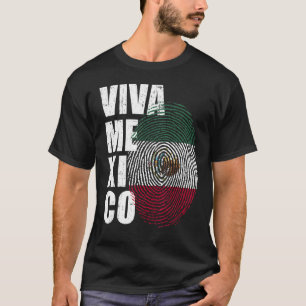 Viva Mexico is in mijn DNA-Mexicaanse vingerafdruk T-shirt