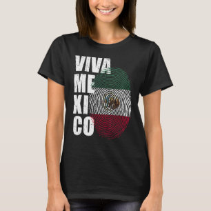 Viva Mexico is in mijn DNA-Mexicaanse vingerafdruk T-shirt