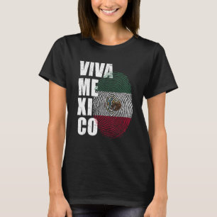 Viva Mexico is in mijn DNA-Mexicaanse vingerafdruk T-shirt
