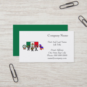 Viva Mexico Luchador Mariachi Piñata Cartoon Visitekaartje