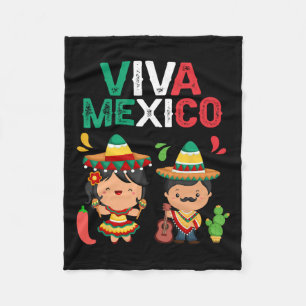 Viva Mexico Maracas Gitaar Mexicaanse Onafhankelij Fleece Deken