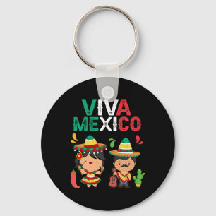 Viva Mexico Maracas Gitaar Mexicaanse Onafhankelij Sleutelhanger