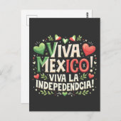 Viva Mexico Mexicaanse onafhankelijkheidsdag Briefkaart (Voorkant / Achterkant)