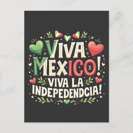 Viva Mexico Mexicaanse onafhankelijkheidsdag Briefkaart (Voorkant)