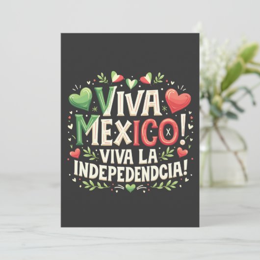 Viva Mexico Mexicaanse onafhankelijkheidsdag Feestdagenkaart (Staand voorkant)