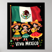 Viva Mexico Mexicaanse Onafhankelijkheidsdag Gitaa Poster (Voorkant)