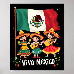 Viva Mexico Mexicaanse Onafhankelijkheidsdag Gitaa Poster