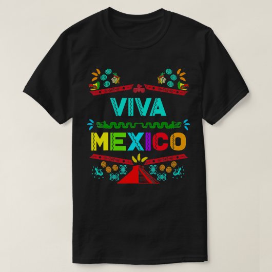 Viva Mexico Mexicaanse Onafhankelijkheidsdag Ik ho T-shirt (Design voorkant)