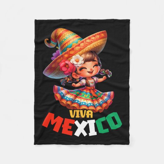 Viva Mexico Mexicaanse Onafhankelijkheidsdag Mexic Fleece Deken (Voorkant)
