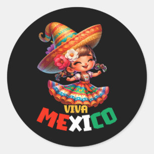 Viva Mexico Mexicaanse Onafhankelijkheidsdag Mexic Ronde Sticker