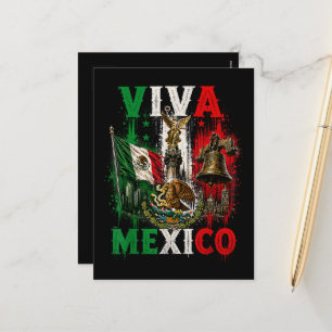 Viva Mexico Mexicaanse Onafhankelijkheidsdag Retro Feestdagenkaart