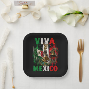 Viva Mexico Mexicaanse Onafhankelijkheidsdag Retro Papieren Bordje