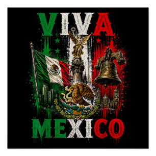 Viva Mexico Mexicaanse Onafhankelijkheidsdag Retro Perfect Poster