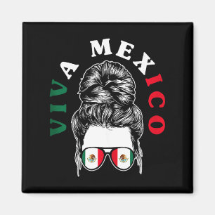 Viva mexico mexicaanse trots vlag mexico wortelsVi Magneet