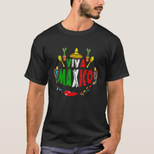 Viva Mexico Mexicaanse vlag Mexicaanse onafhankeli T-shirt