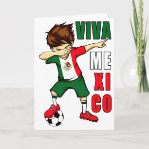 Viva Mexico Mexicaanse Voetbal Jongen Onafhankelij Kaart