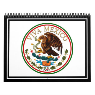 Viva Mexico Mexican Flag Icon w/Gold Text Kalender