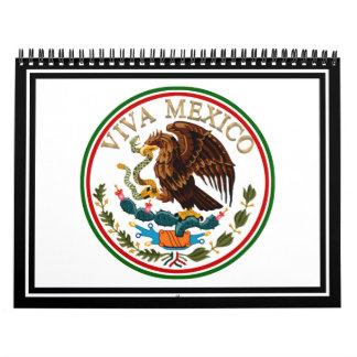 Viva Mexico Mexican Flag Icon w/Gold Text Kalender