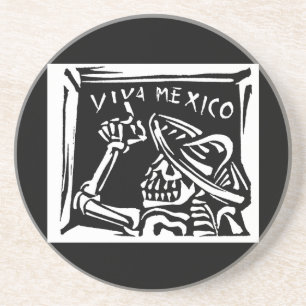 Viva Mexico - Mexico's dag van de dood Zandsteen Onderzetter