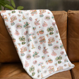 Viva México | Mooie geïllustreerde Mexicaanse Them Fleece Deken
