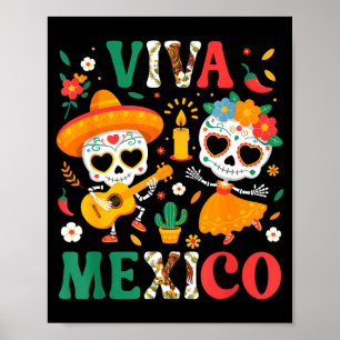 Viva Mexico onvolksdag Mexicaanse vlag feest Poster