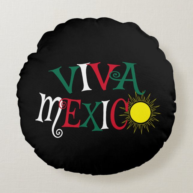 Viva Mexico Rond Kussen (Voorkant)