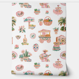 Viva México | Schattige geïllustreerd Mexicaans th Behang