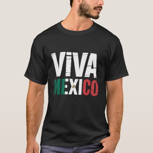 Viva Mexico Shirt met Mexicaanse vlag Col (Voorkant)