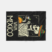 Viva Mexico Skeleton Cinco De Mayo Mexicaanse Inde Fleece Deken (Voorkant (Horizontaal))