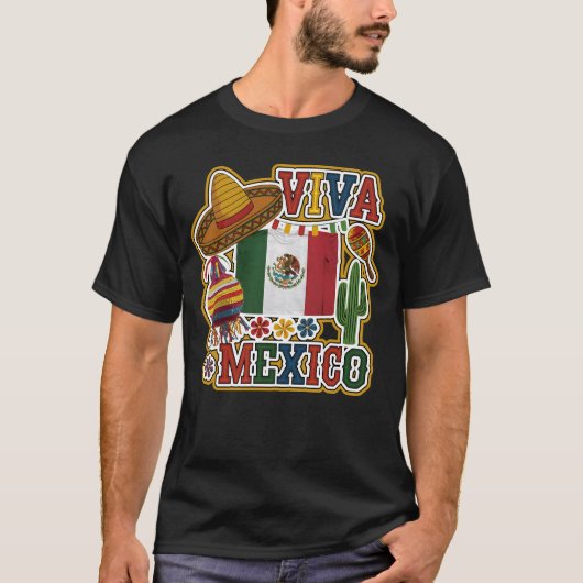 VIVA MEXICO Spaans erfgoed en Mexicaanse cultuur T-shirt (Voorkant)
