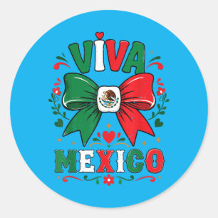 Viva Mexico T-shirt Peuter Meisje Mexicaanse Vlag Ronde Sticker
