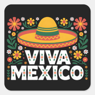 Viva Mexico Vierkante Sticker