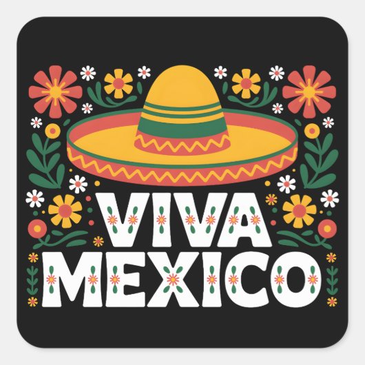 Viva Mexico Vierkante Sticker (Voorkant)