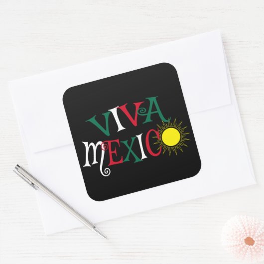 Viva Mexico Vierkante Sticker (Envelop)